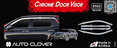 #ad Window Vent Visor Sun Rain Guard Chrome Slv 6P B563 for Hyundai Palisade 2020 24 $99.95
