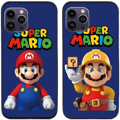 #ad 2 Pcs Super Mario TPU Gel Back Case Cover For iphone 15 14 Plus 12 13 11 Pro Max $10.99