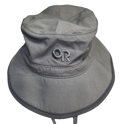#ad Outdoor Research Unisex Sun Bucket Hat Medium Gray Drawstring UPF 50 243471 $22.88