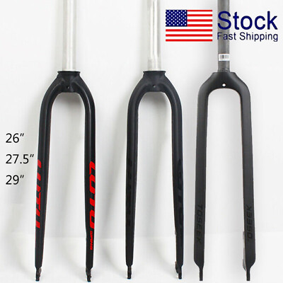 #ad US 26 27.5 29quot; Carbon Aluminum Rigid Fork Disc Brake MTB Bike Front Forks 9mm QR $96.39