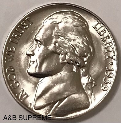 #ad 1939 Jefferson Nickel Gem Bu Uncirculated $14.89