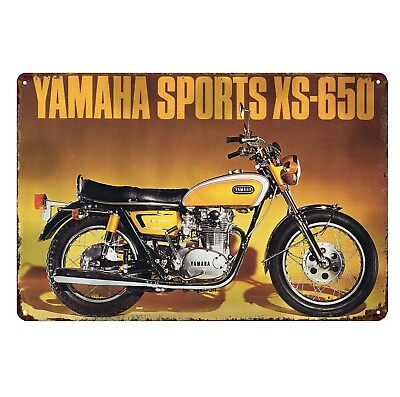 #ad Yamaha Sports XS 650 Motorcycle Metal Poster Tin Sign 20x30cm $14.90