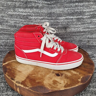 #ad Vans Ward Off The Wall Sk8 Hi Red White High Top Sneakers Shoes Mens Size 7.5 $34.99