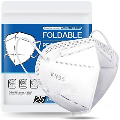 #ad 50 Pcs White KN95 Protective Face Mask BFE 95% Disposable Respirator $44.99