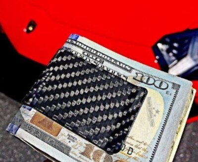 #ad Real Carbon Fiber Money Clip Safepocket Business Credit Card Holder Cash Wallet $8.99