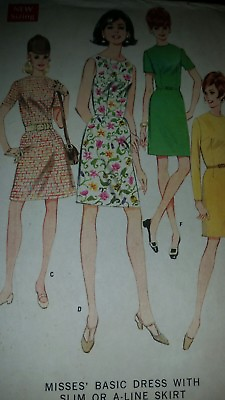#ad Vintage McCall Pattern 9083 Size 12 Misses Dress Slim or A Line Skirt Uncut $5.95