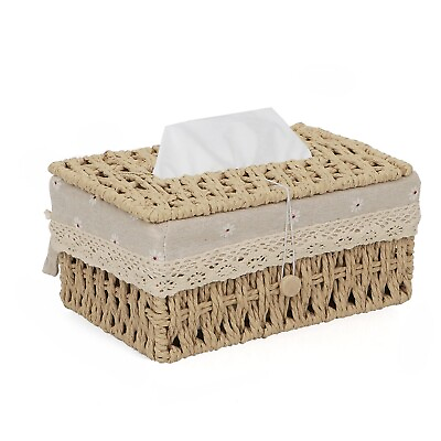 #ad tissue box holder Handwoven Eco Friendly tissue cover $54.00
