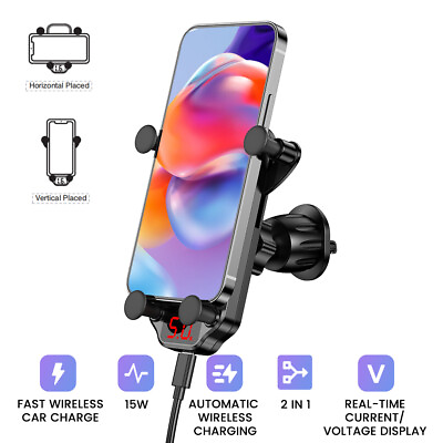#ad Universal Fast Charging Wireless 15W Car Charger Phone Mount Holder For Phone 5V $31.99