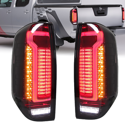 #ad LED Tail Lights For Nissan Frontier Navara D40 2005 2014 Smoke Rear Lamp Signal $300.00