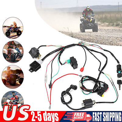 #ad Motorcycle CDI Wiring Harness Loom Ignition Solenoid Coil Rectifier 50 110 125cc $23.94