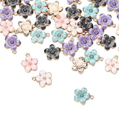 #ad Colorful Flower Heart Charms Pendants Enamel Metal Necklace Bracelet 10pcs bag $9.99
