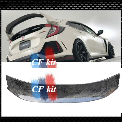 #ad Forged Carbon For 2017 21 Honda Civic FK8 Rear Spoiler Central Blade HIGH KICKS $244.50