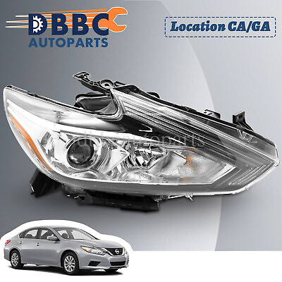 #ad Right Headlight Fit For Nissan Altima 2016 2018 Chrome W O LED DRL $56.99