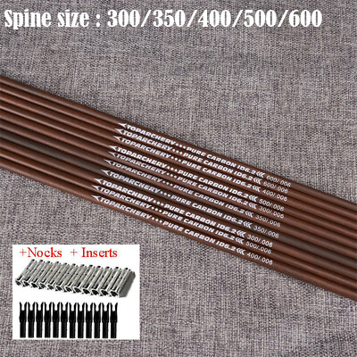 #ad 31quot; Carbon Arrow Shafts Straightness .006 ID 6.2MM Spine Size 300 600 Arrow DIY $23.67