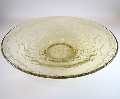 #ad Amber Madrid 11quot; Console Bowl Federal Glass Company Depression Glass Shallow $10.99