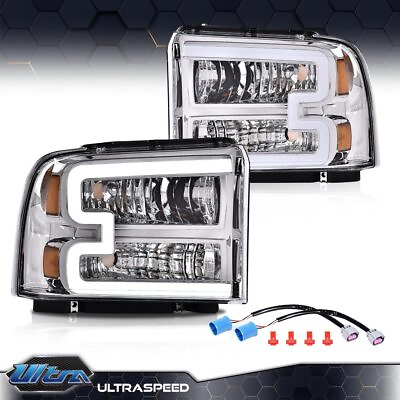 #ad Fit For 2005 07 Ford F250 F350 Super Duty Conversion LED Chrome Clear Headlights $83.95