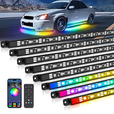 #ad Wireless RGB Car Lights Strip Underglow Underbody Chasing Dream Color LED Lights $72.99