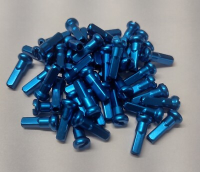 #ad 14mm DARK BLUE Alloy Aluminum spoke nipple 14g 2.0mm Custom amounts $13.76