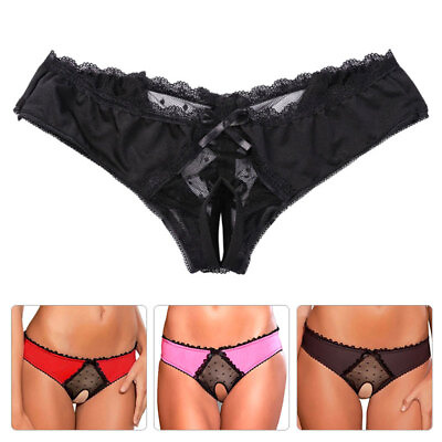 #ad Women Lace Open Crotch Crotchless Thong Ladies Panties Briefs Underwear G string C $3.60