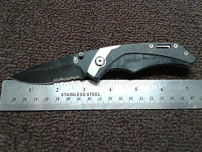 #ad Gerber Contrast Pocket Knife Folder Frame Lock Black Coated Blade $19.99