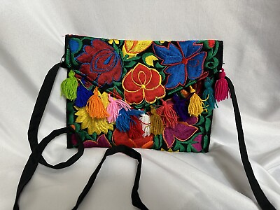 #ad Women#x27;s Purse Handmade Clutch Crossbody Mexican Bag Floral Clutch Embroidered $22.99