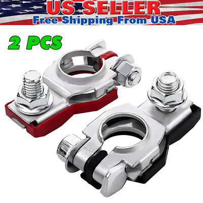#ad #ad Battery Terminals Car Battery Cable Terminal Clamps Connectors Negative Positive $3.50