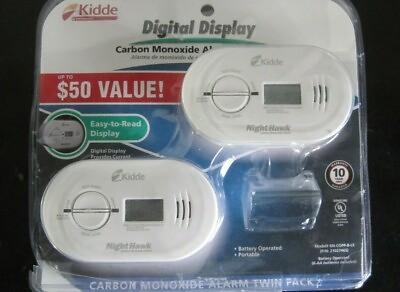 #ad Kidde Nighthawk Carbon Monoxide Detectors Alarm Digital Battery Operated 2 Pack $24.00