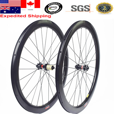 #ad Carbon Road Bike Wheelset 6 Bolt Disc Brake 700C 50*25mm Bicycle Wheels Tubeless $449.00