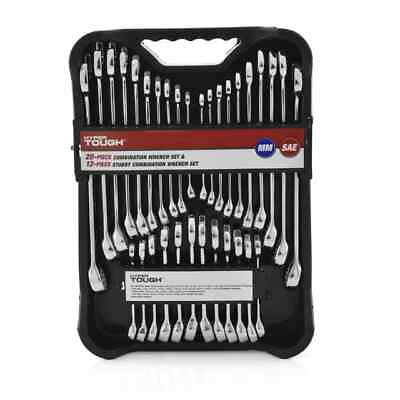 #ad Hyper Tough 32 Piece Combination Wrench Set Metric amp; SAE $19.96