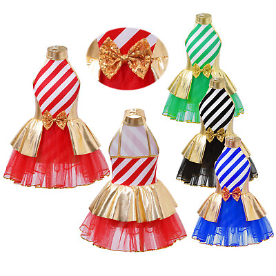 #ad Kids Girls Dress Festival Christmas Stage Tutu Skirts Princess Gymnastics Xmas $15.07