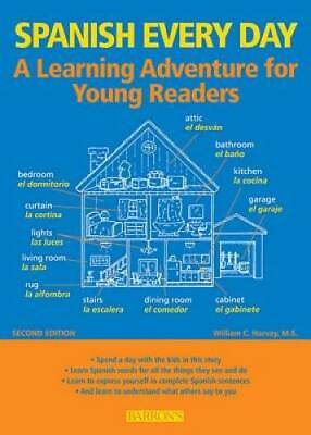 #ad Spanish Every Day: A Learning Adventure for Young Readers Paperback GOOD $5.80