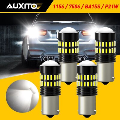 #ad 4x 1156 LED Reverse Light BA15S Backup Bulbs Parking Brake Turn Signal Tail EAH $18.99