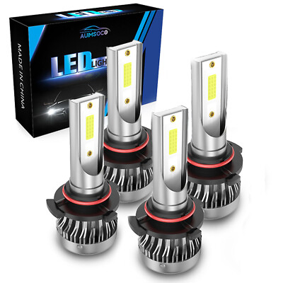 #ad 4x 9005 HB39006 HB4 Combo LED Headlight HighLow Beam Bulbs 6000K Cool White $34.99