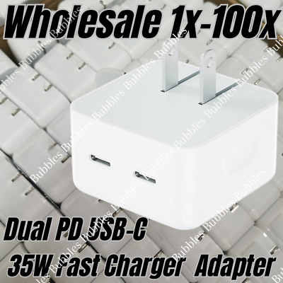 #ad 35W Dual USB C Wall Adapter Fast Power Charger For Apple iPhone 14 15 8 iPad Lot $10.25