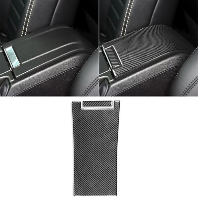 2Pcs Real Carbon Fiber Decal Center Console Armrest Box Cover For Mustang 09 14 $35.99