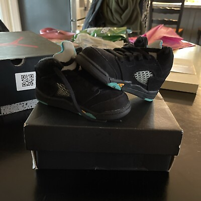 #ad Nike Air Jordan 5 Retro Aqua Black Toddler Baby Boy Size 8C $45.00