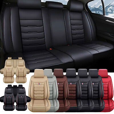 #ad For Honda Accord Civic Pu Leather Car Seat Covers 5 Seats Front amp; Rear Protector $55.71