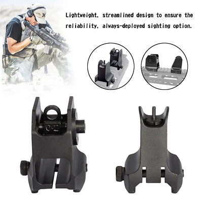#ad Tactical Fixed Front Rear Iron Sight Set For DD Rapid Backup Black UE $21.89