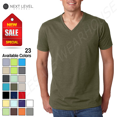 #ad Next Level Men#x27;s Premium CVC V Neck Soft S XL T Shirt R 6240 $5.20