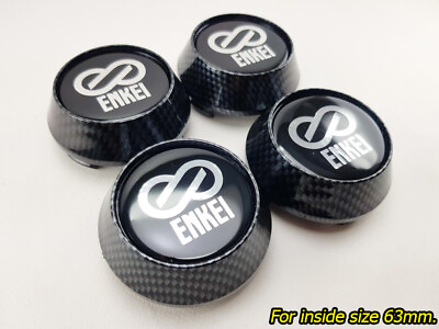 #ad Center Caps Cover Wheels Rim Size 63.5mm. Black Carbon For Enkei RPF1 Racing Car $35.98