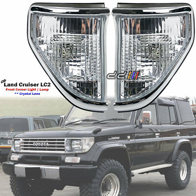 #ad Crystal Corner Lamp Lights For Toyota Landcruiser Prado 70 75 78 Series 90 96 $96.00