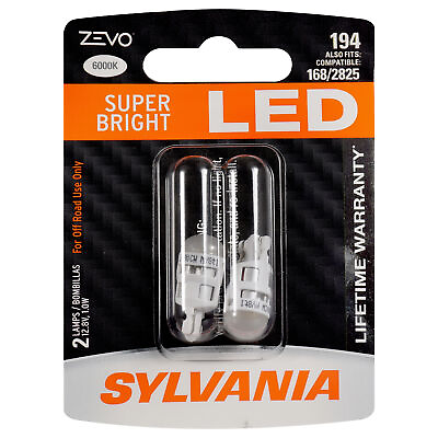 #ad SYLVANIA ZEVO 194 T10 W5W White LED Bulb Contains 2 bulbs $18.99