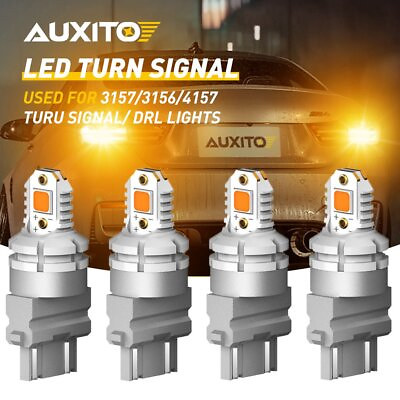 #ad 4X 12W 3157 4157 LED Amber Yellow Turn Signal Parking DRL High Power Light Bulbs $26.99