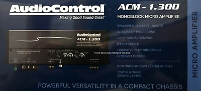 #ad NEW Audio Control ACM1.300 Compact Monoblock Class D Car Amplifier 2 Ohm Stable $319.00