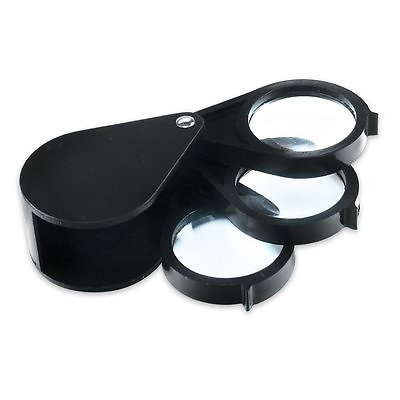 #ad 5X 10X 15X Triple Folding Pocket Magnifier Eye Loupe with 1.25quot; Magnifying Lens $7.99