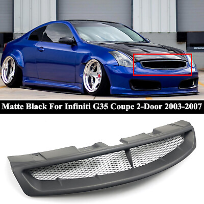 #ad For Infiniti G35 2DR Coupe 2003 2007 Matte Black Bumper Hood Mesh Grille Grill $57.99