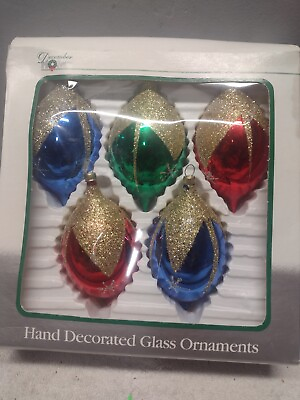 #ad Vintage Glass Multi Color amp; Glitter Christmas Ornaments December Homes $14.99