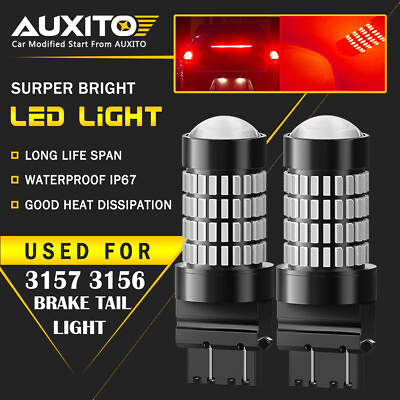 #ad #ad 2X AUXITO 3157 3156 Brake Tail Stop Light LED Super Red Bulbs Bright 102H EOA $19.94