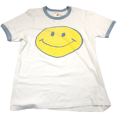 #ad $175 RE DONE Old White Smiley Cotton Ringer Tee T Shirt USA Mens Size XL $74.96