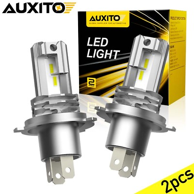 #ad AUXITO Combo 2 H4 9003 LED Headlight Kit Bulbs High Low Beam Super White 60000LM $26.99
